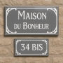 Lot de plaque de maison et numéro emaillé ART DECO à personnaliser Lot de plaque de maison et numéro emaillé ART DECO à personnaliser