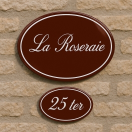 Plaque de Maison et Numéro Assorti Ovale Emaillée - 12 couleurs au choix