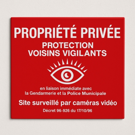 Propriété privée - Pancarte vigilence - Surveillance par caméra vidéo