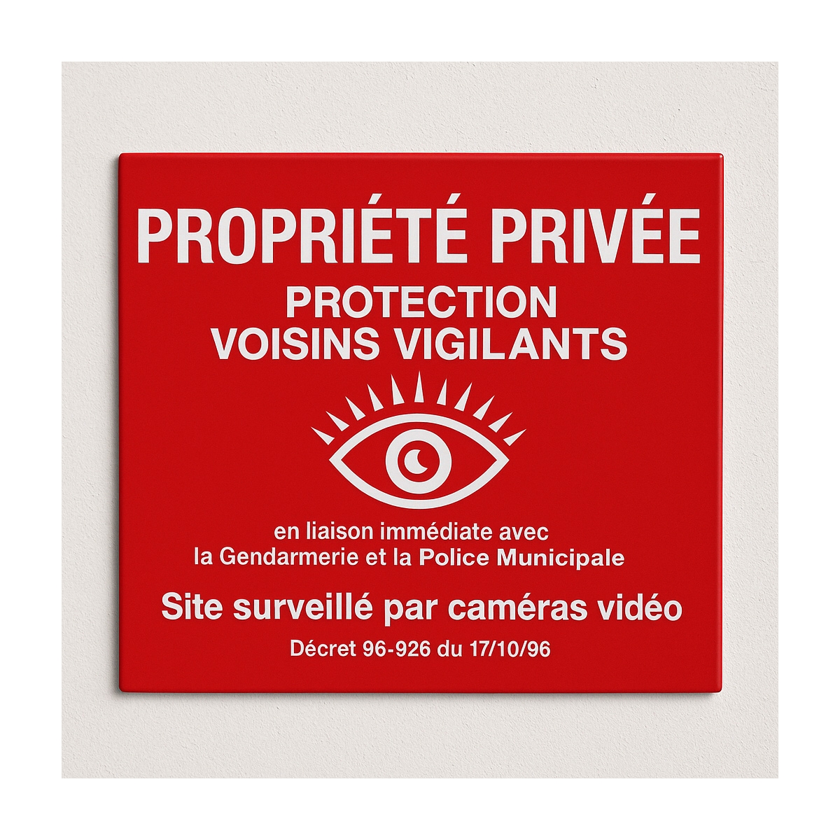 Propriété privée - Pancarte vigilence - Surveillance par caméra vidéo