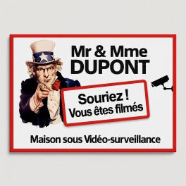 Plaque vidéo surveillance originale - Prévenir avec humour - logo caméra