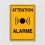 Panneau attention alarme - Format portrait - 20x15cm - en dibond Panneau attention alarme - Format portrait - 20x15cm - en dibond