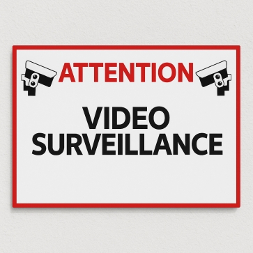 Panneau vidéo surveillance avec pictogramme - support pvc imprimé HD