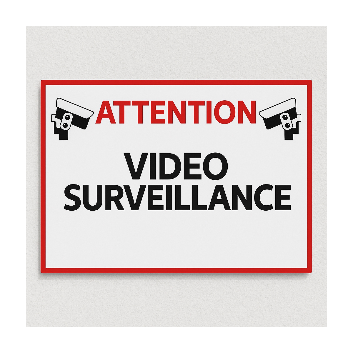 Panneau vidéo surveillance avec pictogramme - support pvc imprimé HD