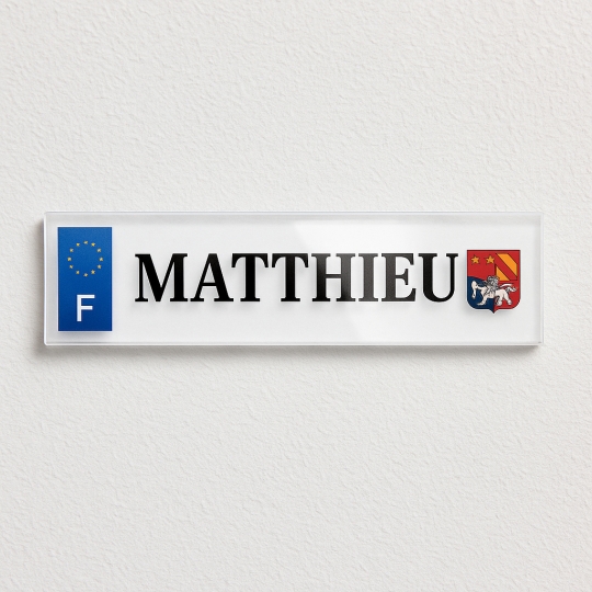 Plaque minéralogique originale avec blason pour voiture - non homologuée