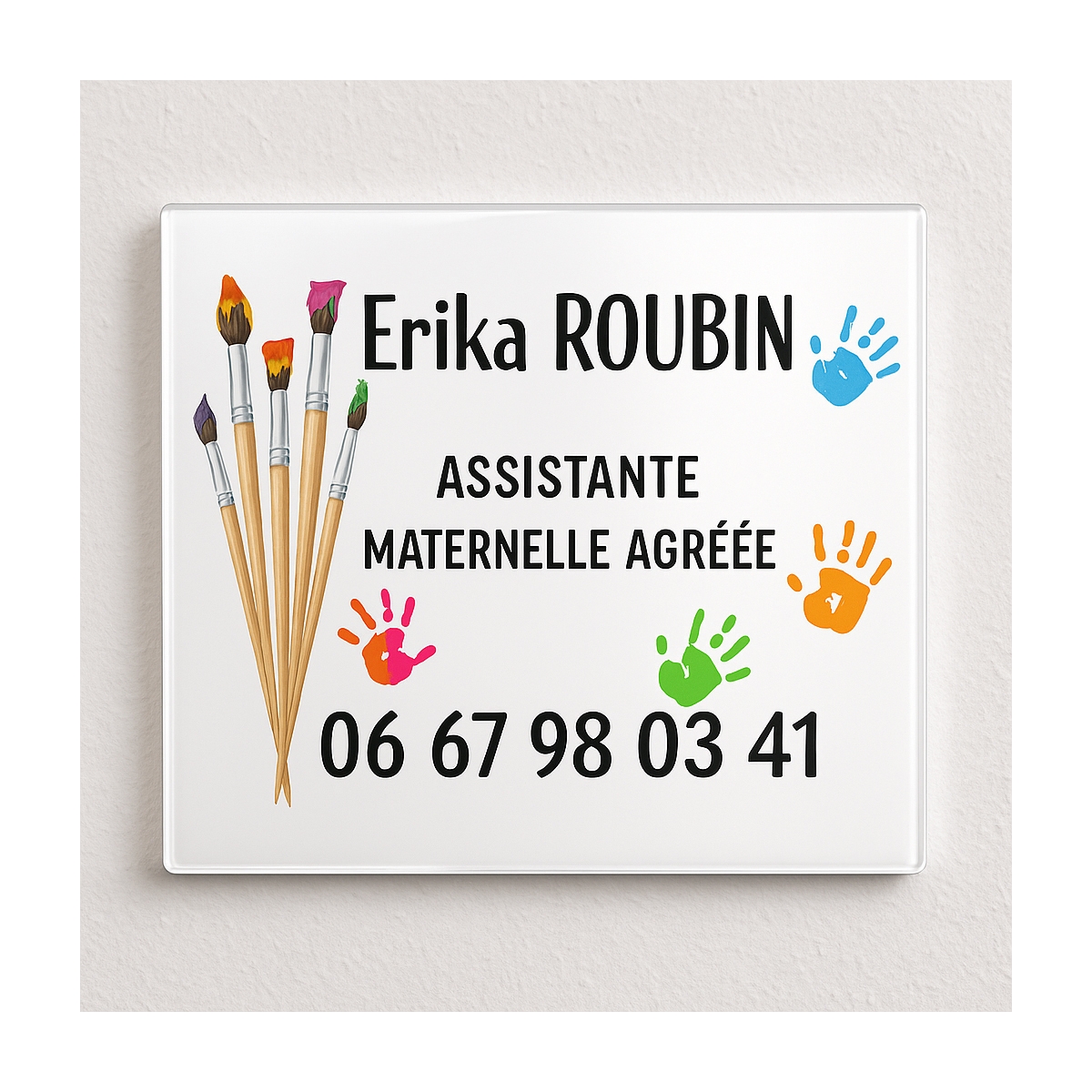 Plaque Assistante maternelle avec image peinture à personnaliser Plaque Assistante maternelle avec image peinture à personnaliser
