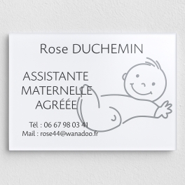 Plaque nounou avec illustration de bébé | Plaque Personalisée