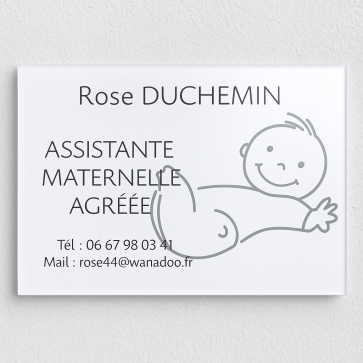 Plaque nounou avec illustration de bébé | Plaque Personalisée