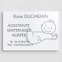 Pancarte Nounou avec illustration Bébé sur support plexi ou aluminium