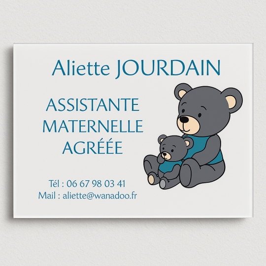 Plaque professionnelle pas cher pour Nourrice et Assistante Maternelle
