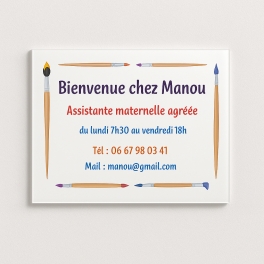 Pub pour Nounou sur une plaque rigide - Taille standard et prix Mini