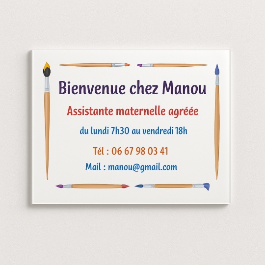 Pub pour Nounou sur une plaque rigide - Taille standard et prix Mini