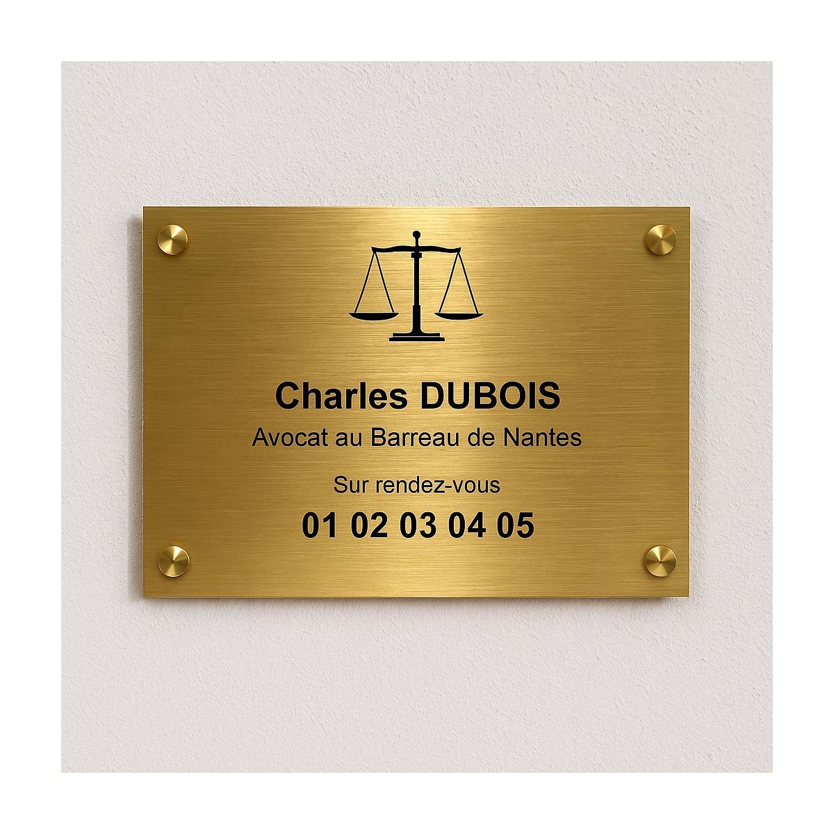 Plaque en laiton ou aluminium  Achat d'une plaque pour avocat en ligne