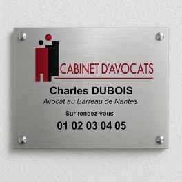Plaque pro pour Avocats - Impression logo couleur HD - Plexiglass
