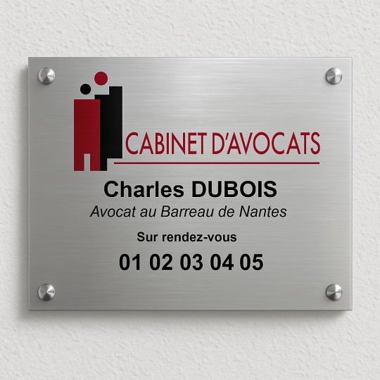 Plaque pro pour Avocats - Impression logo couleur HD - Plexiglass