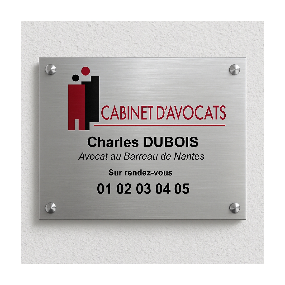 Plaque pro pour Avocats - Impression logo couleur HD - Plexiglass