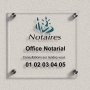 Plaque notaire avec logo en couleur - Gravure pour Office Notarial