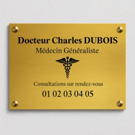 plaque pro pour Docteur - Gravure pour Médecin - Texte personnalisé