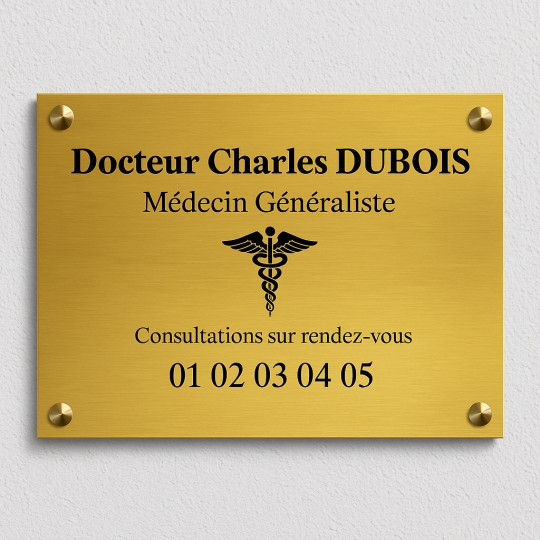 plaque pro pour Docteur - Gravure pour Médecin - Texte personnalisé