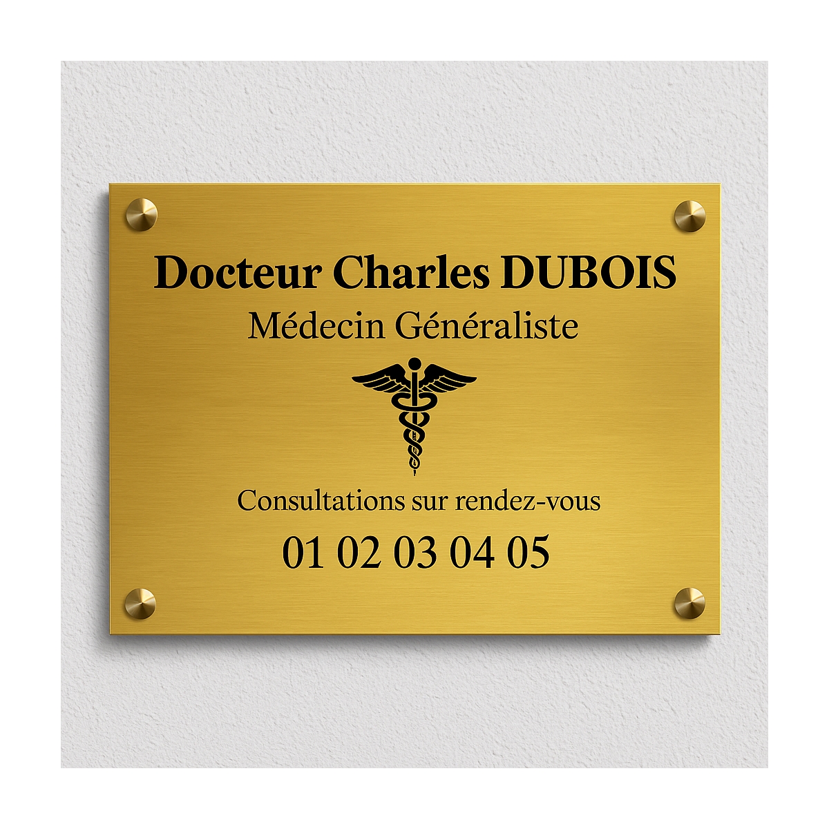plaque pro pour Docteur - Gravure pour Médecin - Texte personnalisé