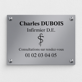 support gravée pour cabinet infirmier  avec Picto Plaque personnalisée