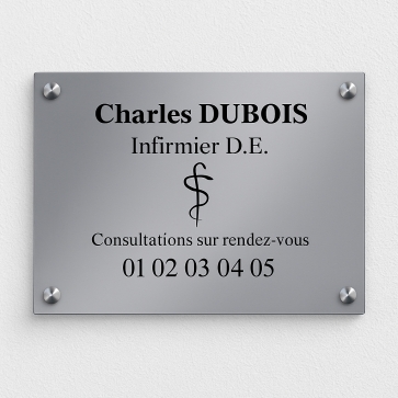 Plaque pour infirmier libérale à personnaliser | Plaque Personnalisée