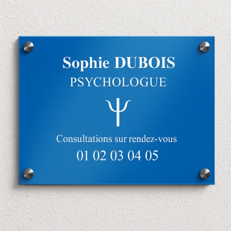 Plaque Gravée pour Psyschologue - Avec logo - maquette gratuite  plexi