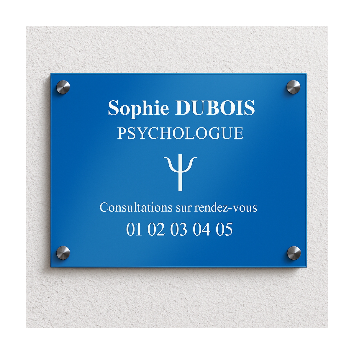 Plaque Gravée pour Psyschologue - Avec logo - maquette gratuite  plexi