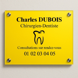 Plaque professionnelle pour cabinet dentaire - Gravure laser - 30x20cm
