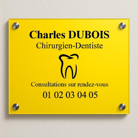 Plaque professionnelle pour cabinet dentaire - Gravure laser - 30x20cm