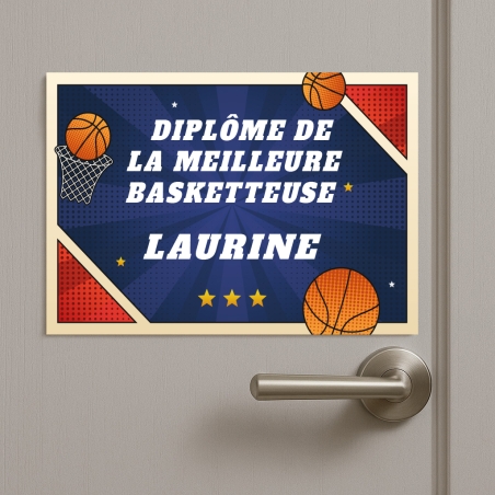 Plaque Diplôme Basket personnalisable | Plaque Personnalisée