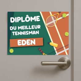 Plaque Diplôme Tennis personnalisable | Plaque Personnalisée