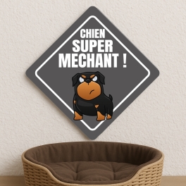 Attention au chien Méchant - Pancarte dissuasive en vente en ligne