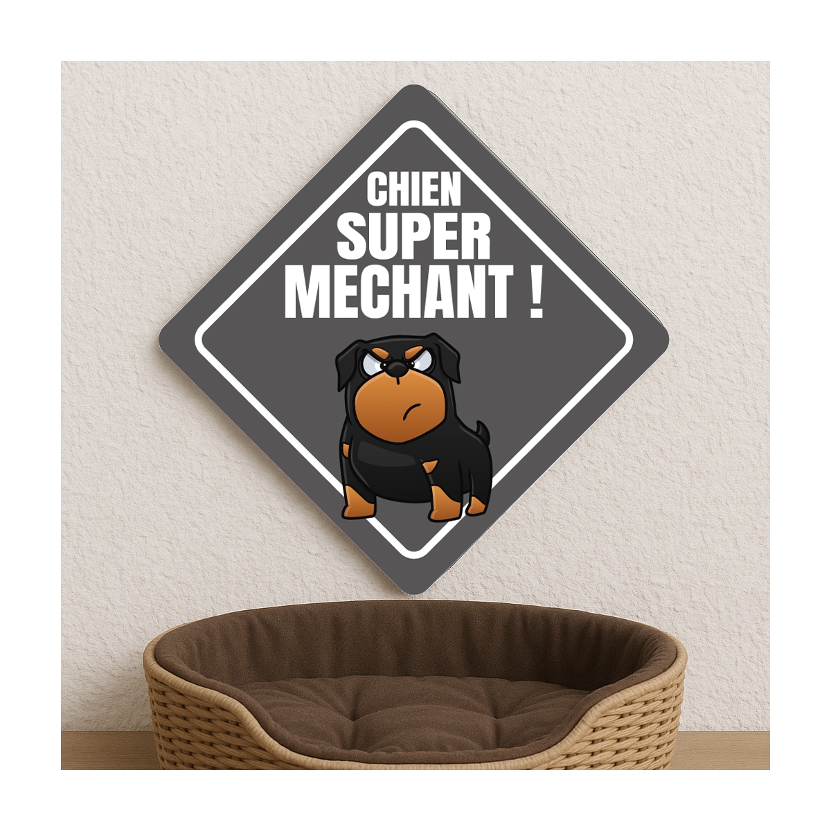 Attention au chien Méchant - Pancarte dissuasive en vente en ligne
