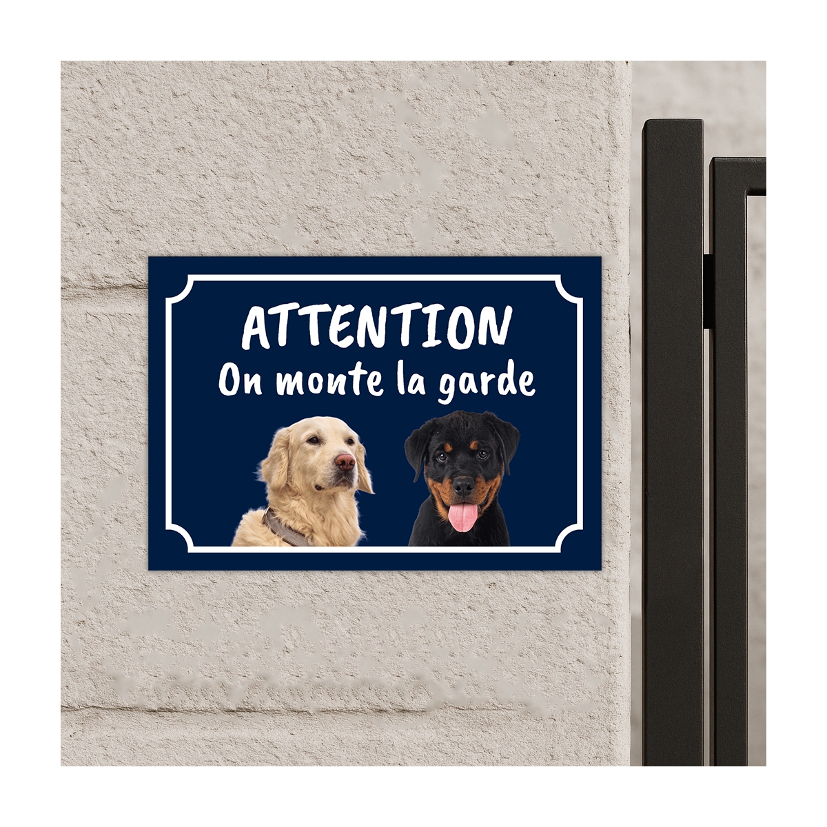 Plaque Attention au chien à personnaliser | Plaque Personnalisée