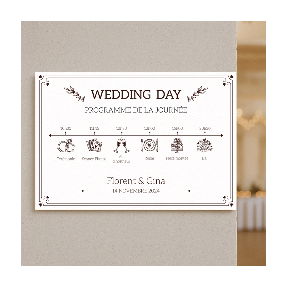 Plaque planning mariage à personnaliser | Plaque Personnalisée Plaque planning mariage à personnaliser | Plaque Personnalisée