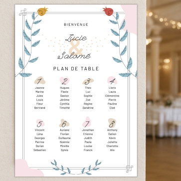 Plaque plan de table mariage à personnaliser | Plaque Personnalisée