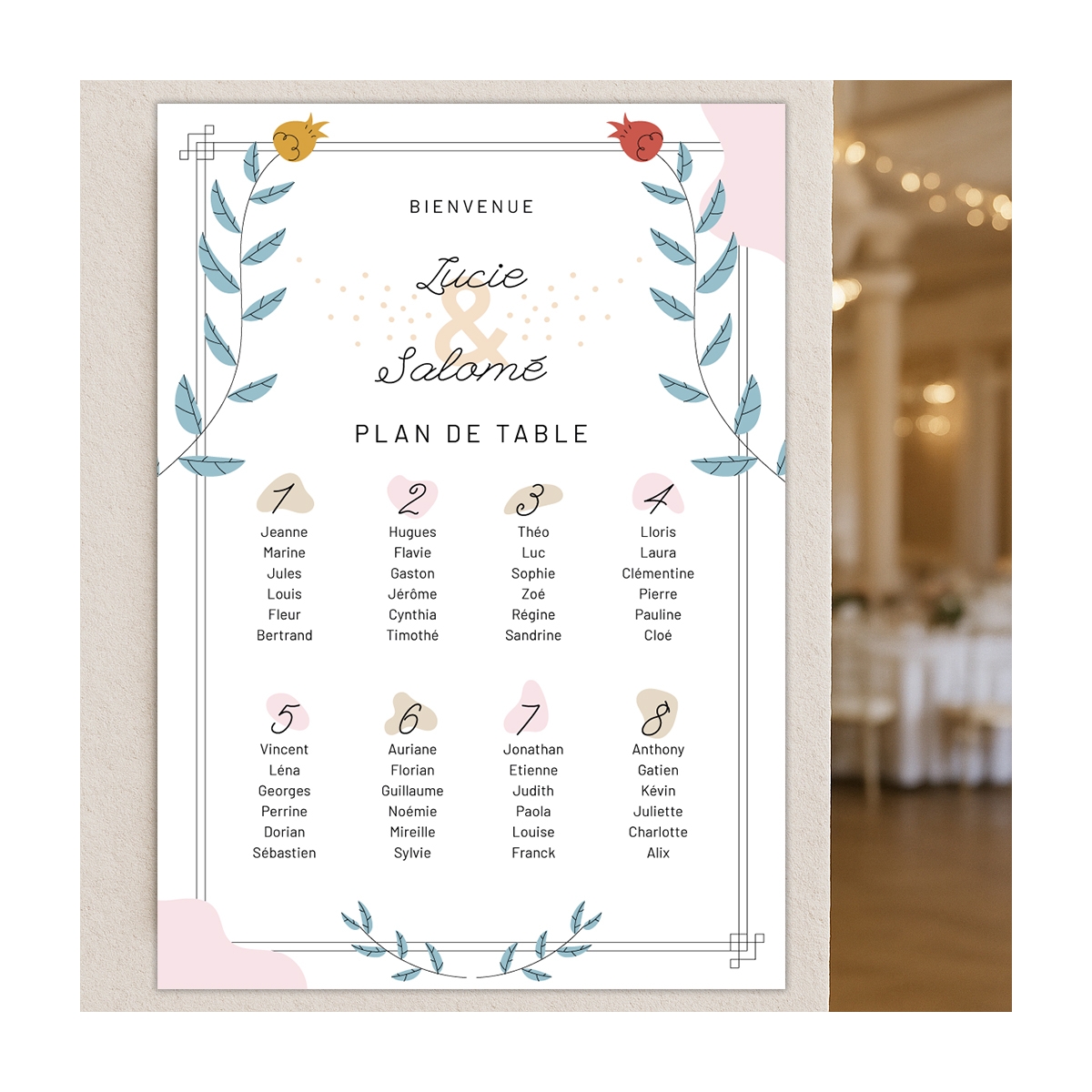 Plaque plan de table mariage à personnaliser | Plaque Personnalisée Plaque plan de table mariage à personnaliser | Plaque Personnalisée