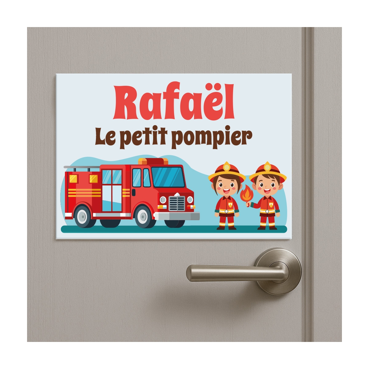 Plaque de porte enfant pompier | Plaque Personnalisée Plaque de porte enfant pompier | Plaque Personnalisée