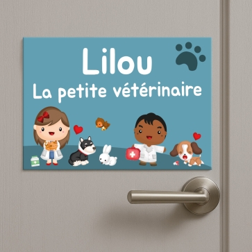Plaque de porte enfant vétérinaire | Plaque Personnalisée