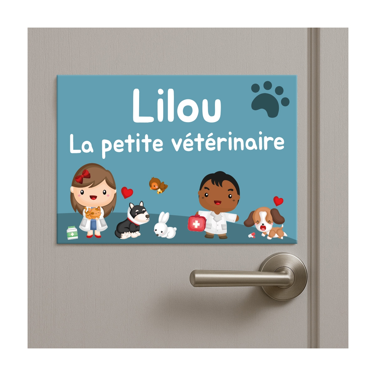 Plaque de porte enfant vétérinaire | Plaque Personnalisée Plaque de porte enfant vétérinaire | Plaque Personnalisée