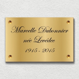 Plaque funéraire avec nom et date en laiton | Plaque Personnalisée
