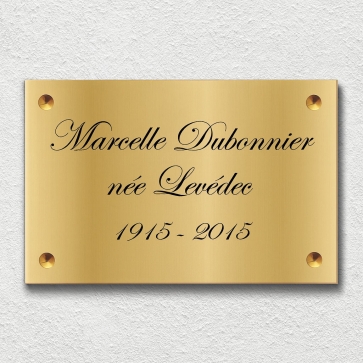Plaque funéraire avec nom et date en laiton | Plaque Personnalisée