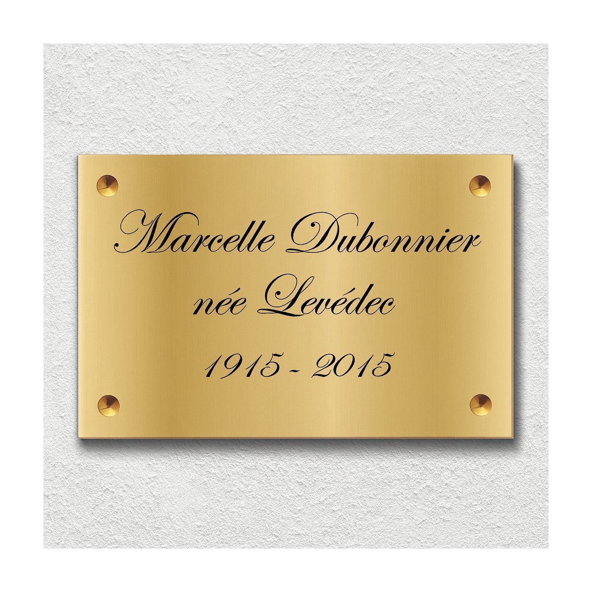 Plaque funéraire avec nom et date en laiton | Plaque Personnalisée
