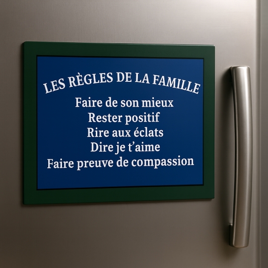 plaque de rue aimantée pour coller sur un frigo ou support métallique