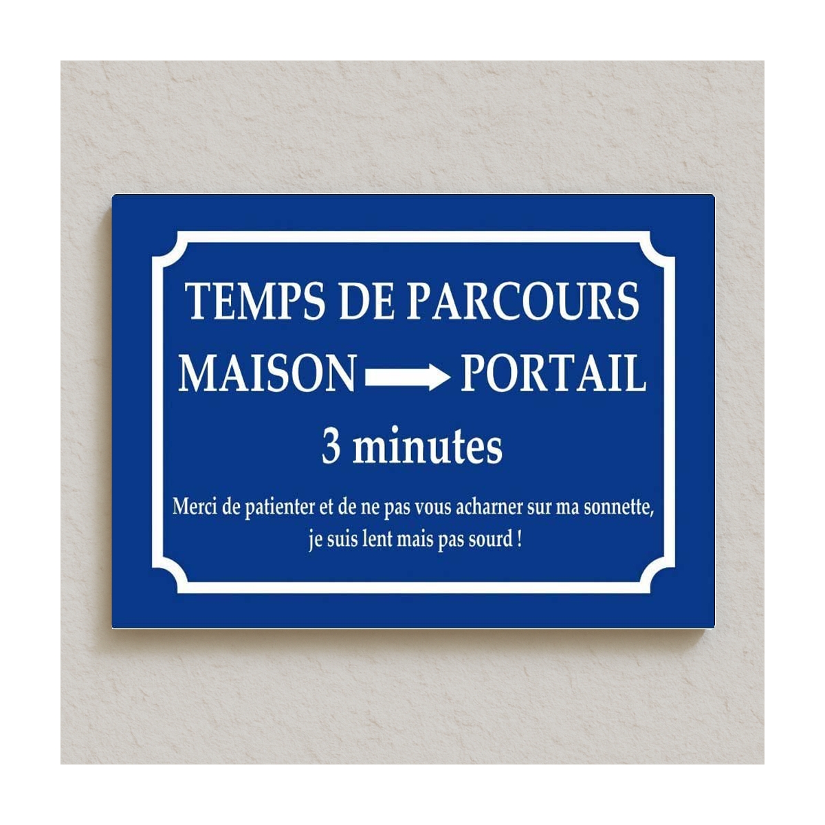 Plaque de chien - Texte rigolo - Pour chien gentil - support aluminium