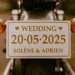 Plaque pour moto de mariage | Plaque Personnalisée
