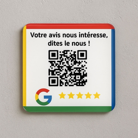 Plaque avis client avec QR Code | Plaque Personnalisée