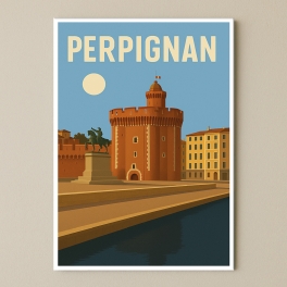 Plaque de ville Perpignan pour décoration | Plaque Personnalisée