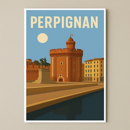 Plaque de ville Perpignan pour décoration | Plaque Personnalisée